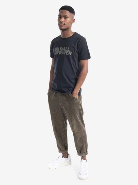 Fjallraven t-shirt Fjällräven Logo z nadrukiem czarny