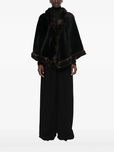 Palton Nour Hammour din piele negru