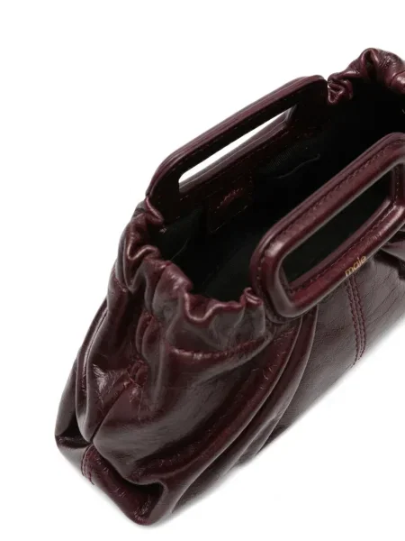 Mini geanta de piele Maje din piele mini roșu