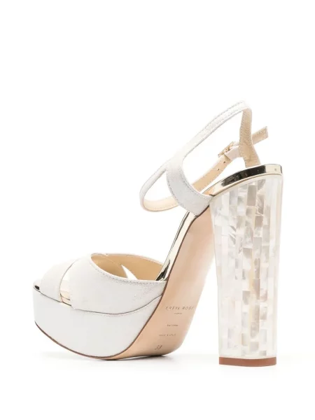 Sandale Freya Rose din piele de căprioară alb