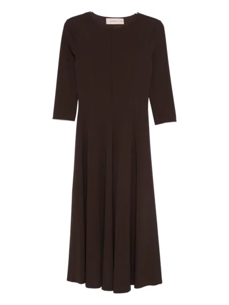 Rochie Blanca Vita cu mâneci trei sferturi evazată maro