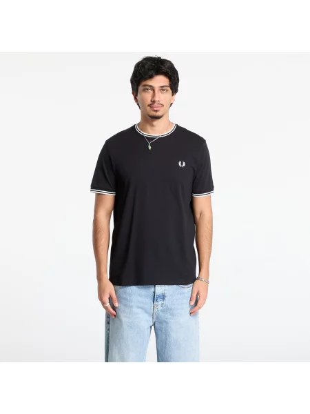 Tricou FRED PERRY Twin Tipped T-Shirt Black S negru