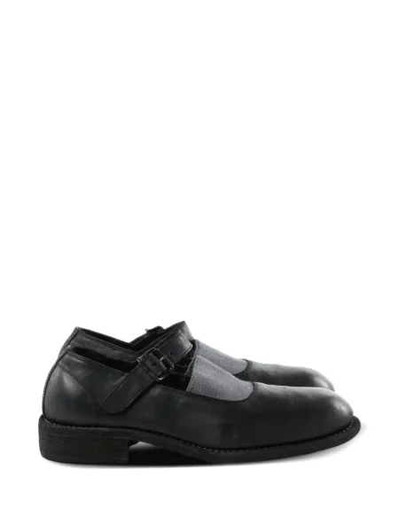 Balerini Guidi din piele cu cataramă negru