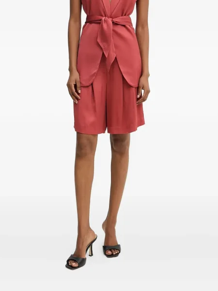 Pantaloni scurți Karl Lagerfeld plisate portocaliu