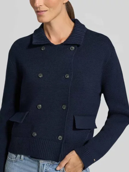 Kardigan rozpinany w kroju regular fit z czystej bawełny Tommy Hilfiger granatowy