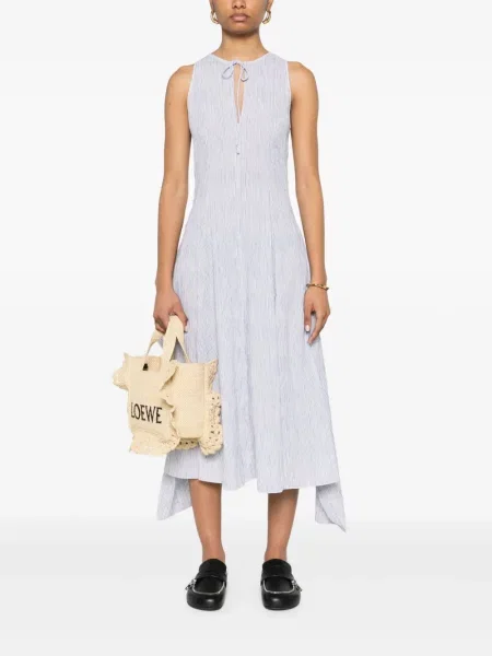 Rochie midi Loewe cu dungi până la genunchi de costum albastru