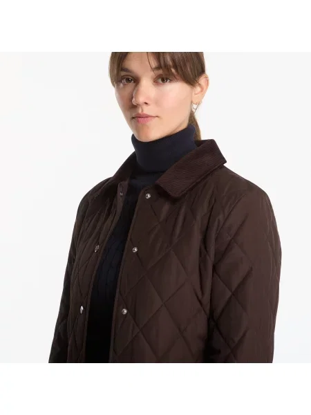 Παλτό Gant Fitted Quilted Coat Deep Brown S καφέ