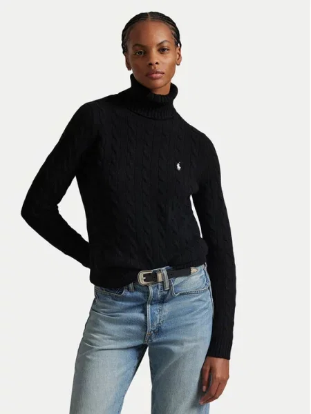 Polo Ralph Lauren πουλόβερ μάλλινο γυναικείο μαύρο