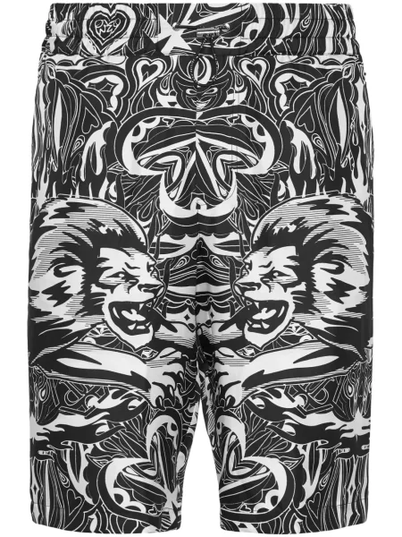 Pantaloni scurți Philipp Plein de mătase negru