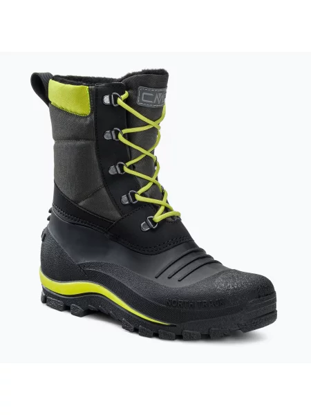 Śniegowce dziecięce CMP Khalto Snowboots oil green czarne