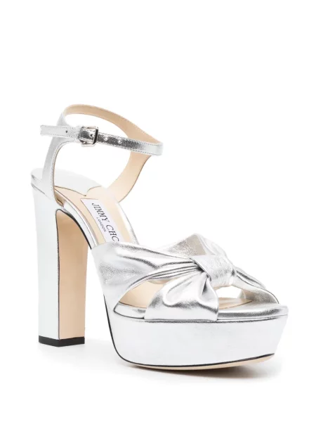 Kožne sandale Jimmy Choo srebrena