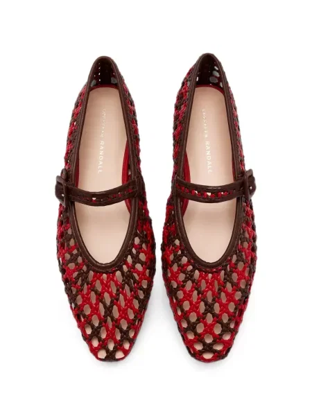 Balerini Loeffler Randall din piele roșu
