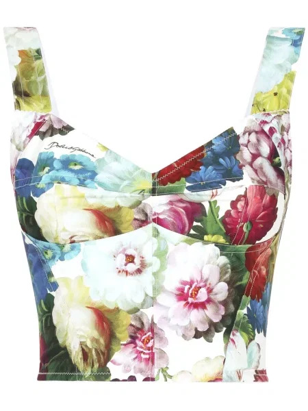 Sutien Dolce & Gabbana cu model floral cu imagine alb