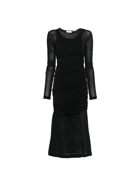 Warstwowa sukienka midi Bite Studios do kolan czarna