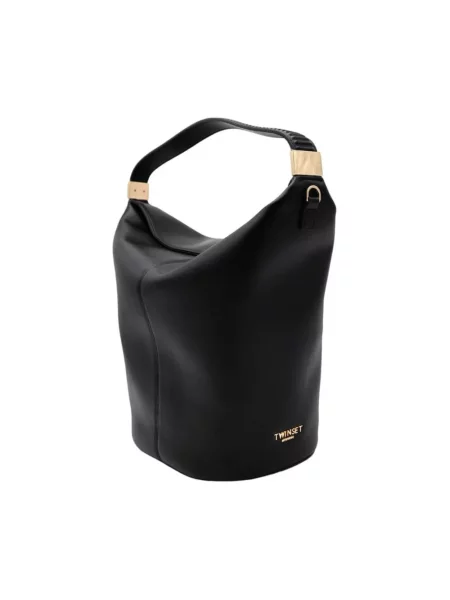 Torebka hobo Twinset skórzana czarna