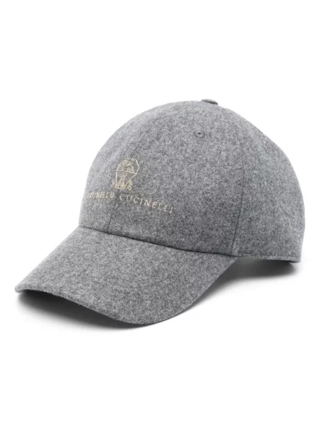 Șapcă Brunello Cucinelli cu broderie gri