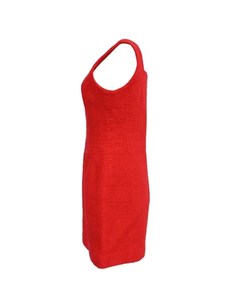 Rochie Maje fără mâneci din tweed roșu