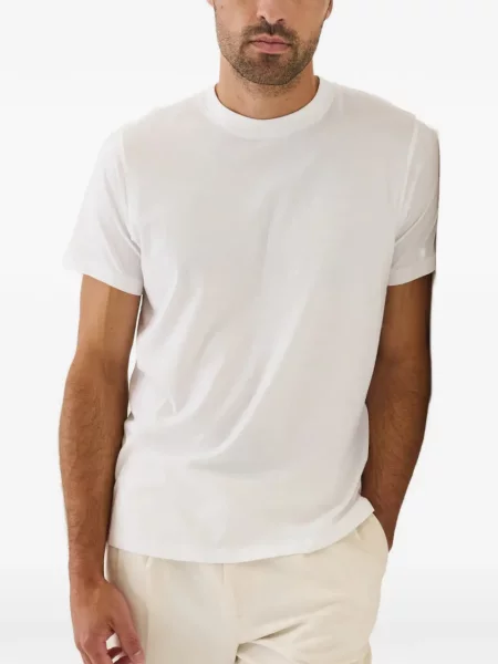 Tricou Patrick Assaraf cu decolteu rotund alb