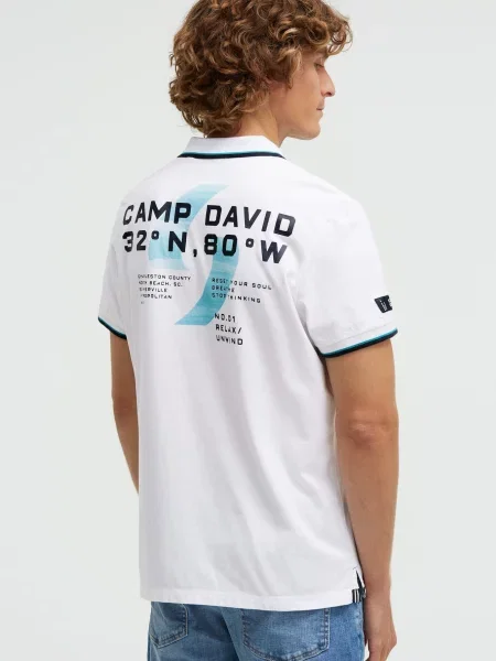 CAMP DAVID Tričko modrá / čierna biela