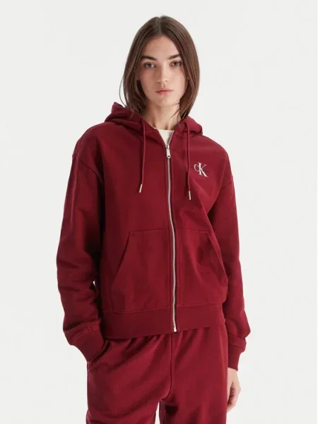 Суичър с качулка Calvin Klein Jeans с качулка с принт бяло