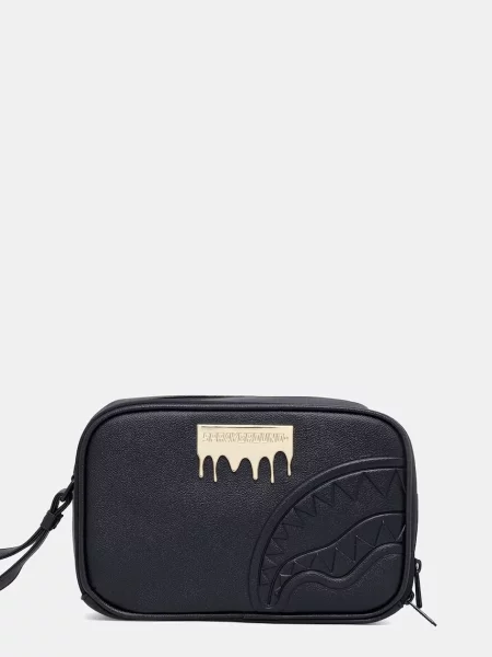 Pungă cosmetică Sprayground din piele negru
