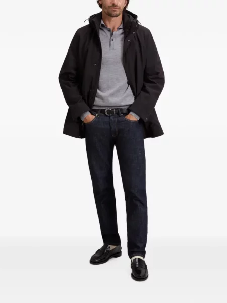 Scurt palton Woolrich cu glugă negru