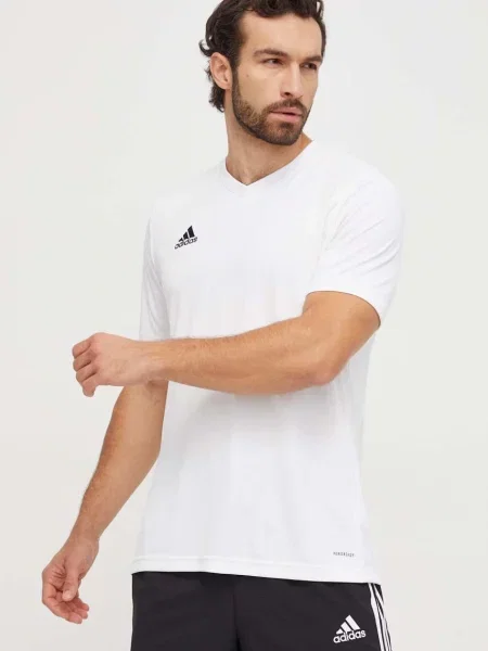 Тениска за трениране adidas Performance Entrada 22 бежово с изчистен дизайн