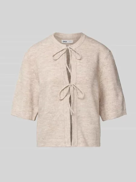 Kardigan o kroju regular fit z wiązaniem model ‘SIMONI’ Only biały