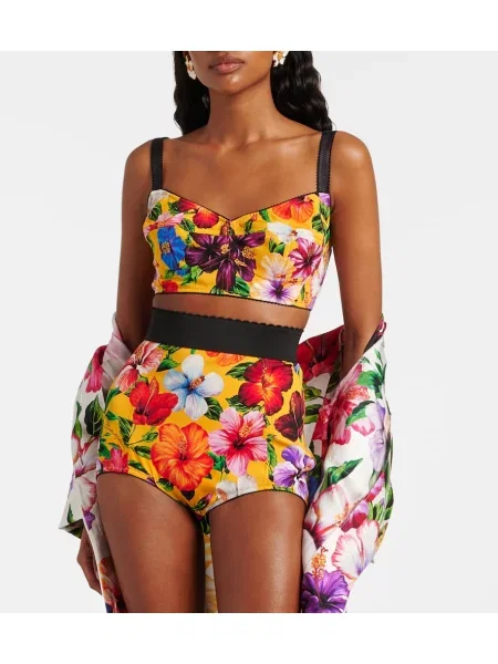 Hodvábne kvetinové šortky Dolce&gabbana