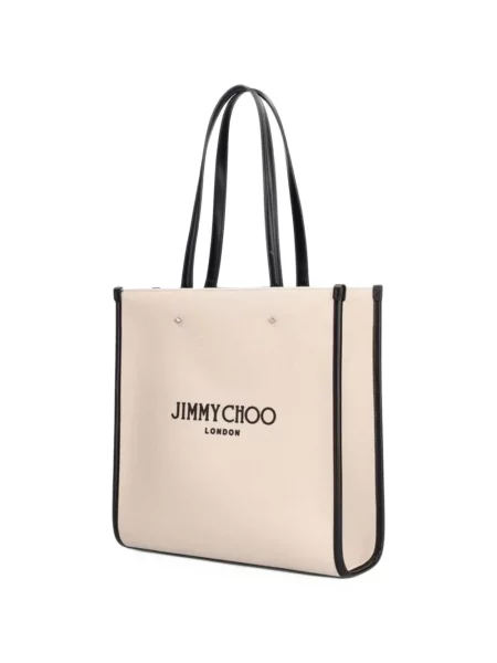 Geantă shopper Jimmy Choo cu imagine din canvas