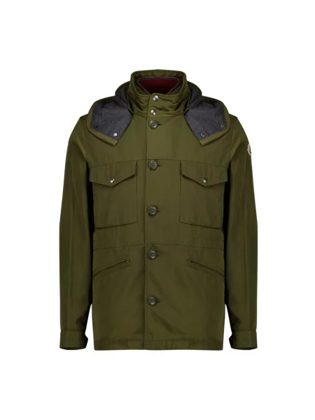 Parka Moncler wełniana zielona