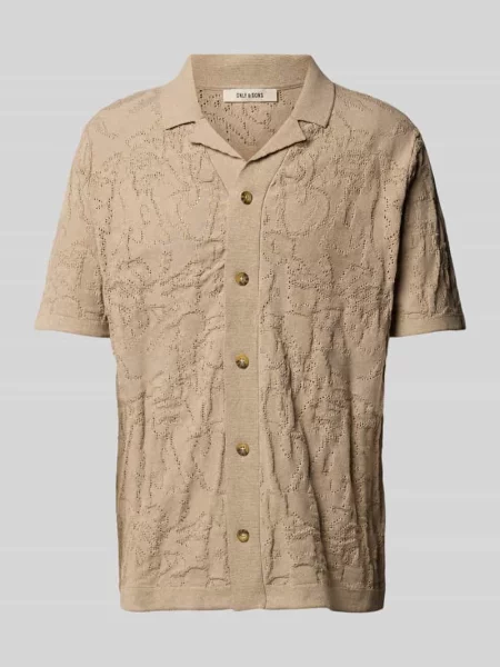 Koszula casualowa z kołnierzem z połami model ‘DAN’ Only & Sons beżowa