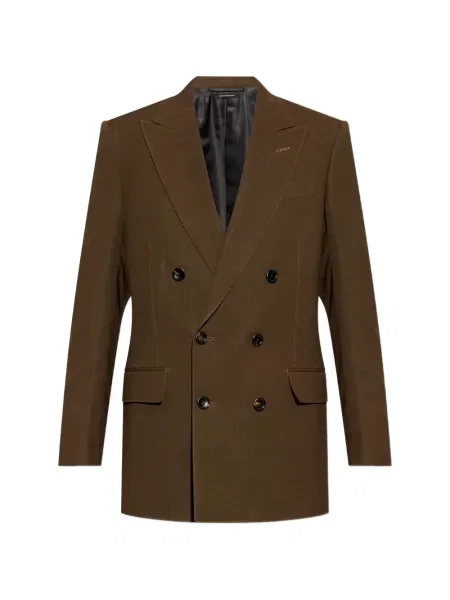 Sacou Tom Ford cu două rânduri de nasturi maro