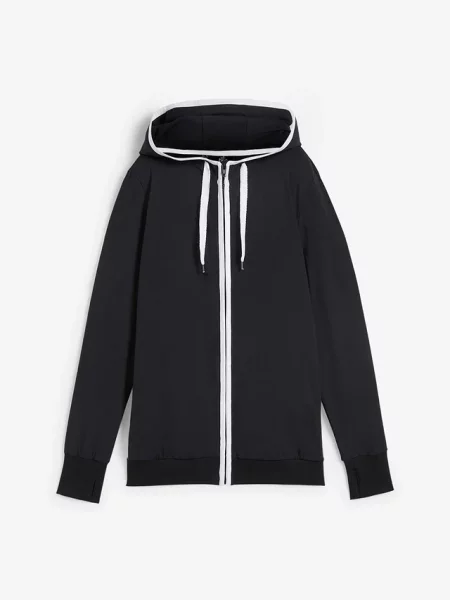Bluza rozpinana z bawełny ze stretchem czarna