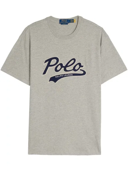 Haftowane сhinosy Polo Ralph Lauren z twillu do biegania niebieskie