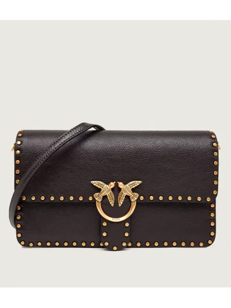 Pinko De piele geantă poștaș Love One Slouchy Cl maro