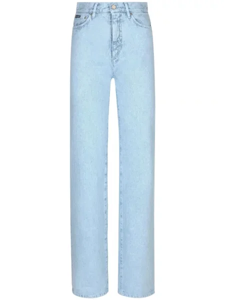 Jeansy Dolce And Gabbana z wysoką talią niebieskie