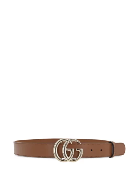 Pasek Gucci skórzany na sprzączkę brązowy