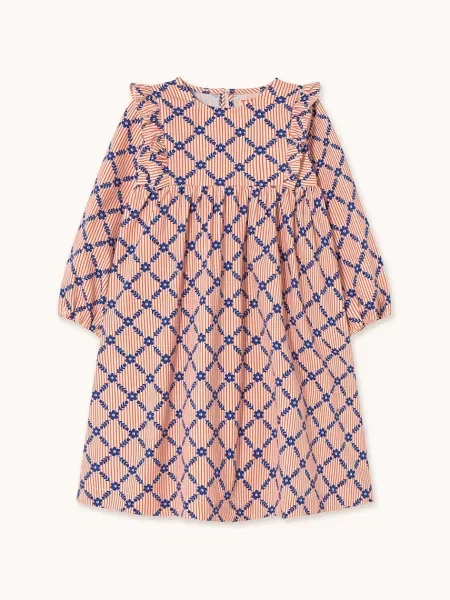 Tinycottons Дитяча сукня FLOWER GRID PRINT DRESS