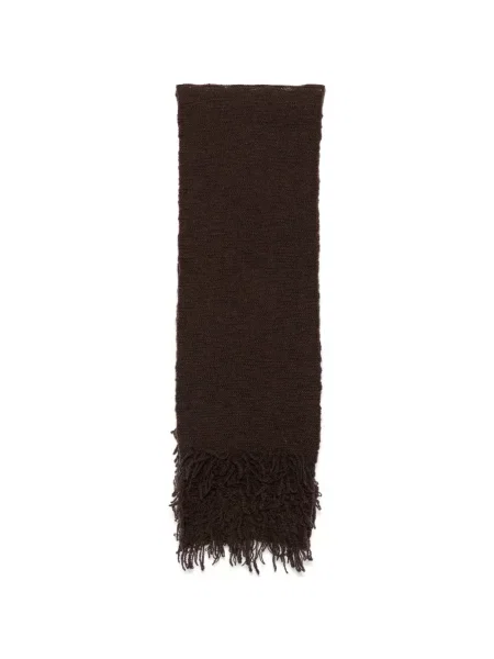 Fular Semicouture cu franjuri tricotate chunky maro