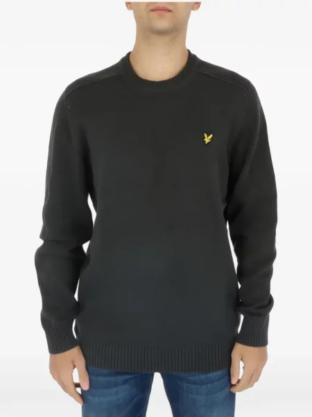 Džemper Lyle And Scott s okruglim izrezom s autogramom siva