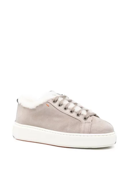 Sneakerși Santoni cu vârf rotund gri