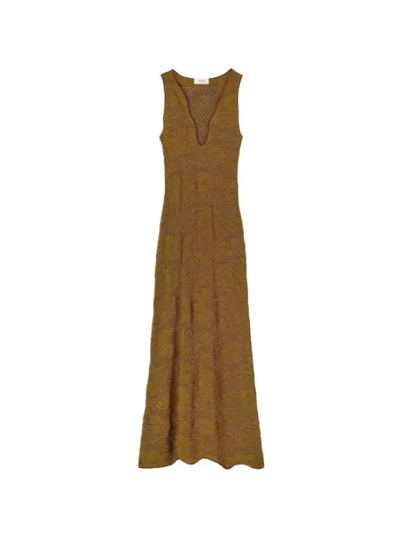 Rochie midi Retori tricotate maro