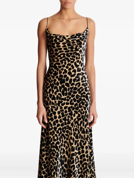 Rochie Balmain de catifea cu imagine cu model leopard