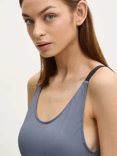 Jednodílné plavky Calvin Klein mírně vyztužený košík modrá