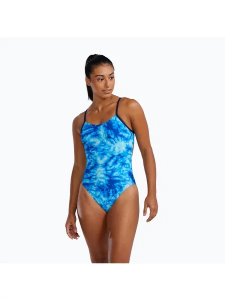 Jednodílné plavky TYR Durafast Elite Azultec Cutoutfit ocean blue modré