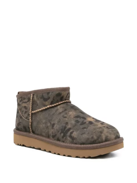 Cizme scurte Ugg cu imagine cu model leopard clasici maro