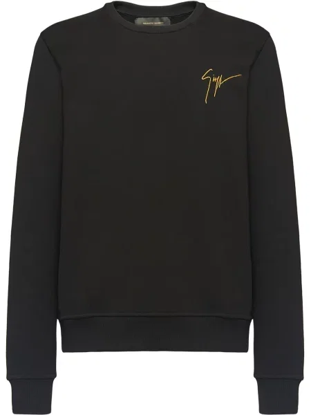 Hanorac crewneck Giuseppe Zanotti cu decolteu rotund negru
