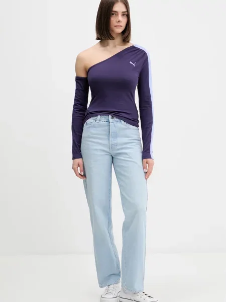 Puma лонгслів з бавовною Asymmetric Longsleeve
