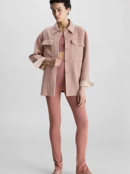 Вовняна сорочка Calvin Klein рожева